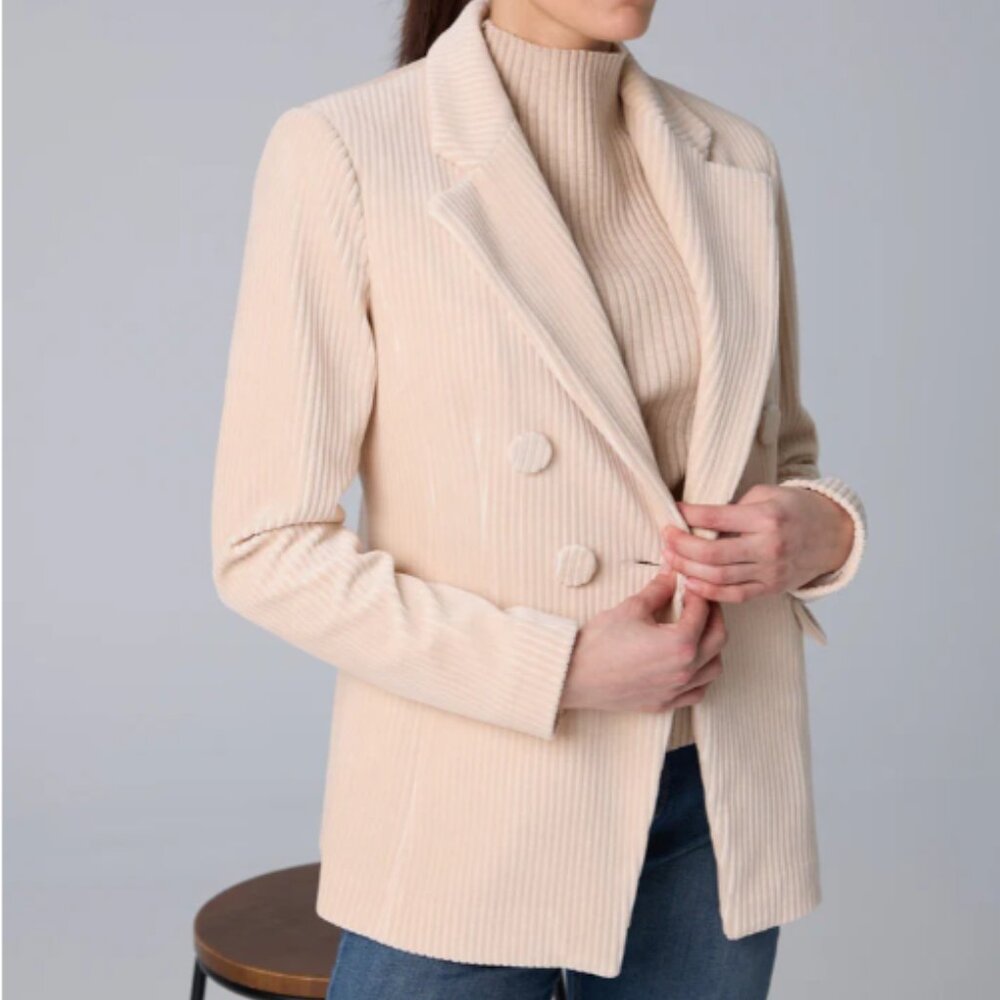 Iris Setlakwe Corduroy fitted jacket Blazer Bone Women Size 12 NWT